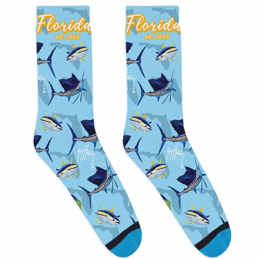 Mens Intradeco Socks | Guy Harvey Florida Collage Socks