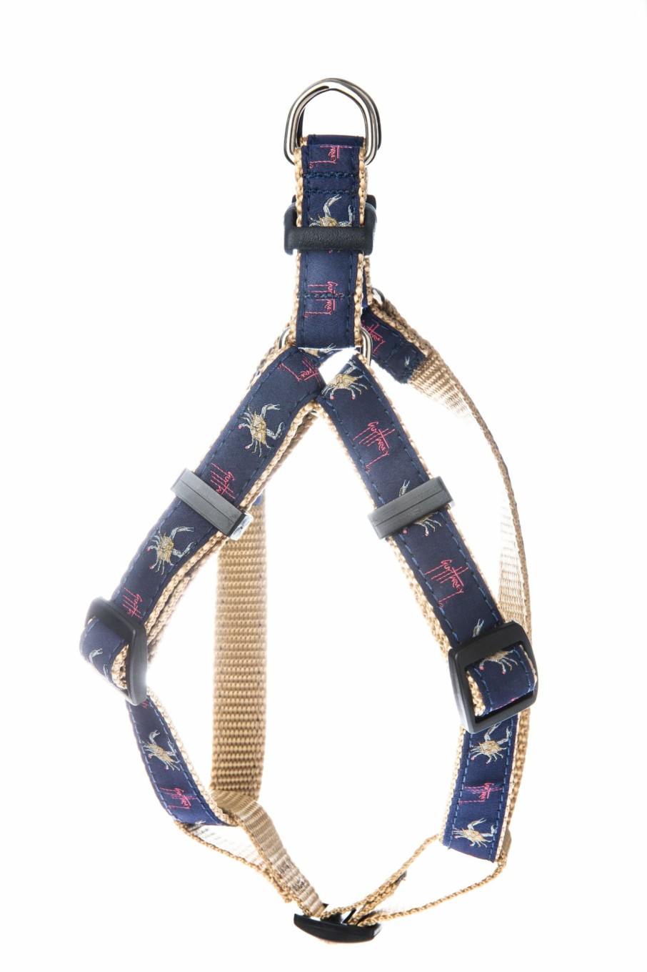 Home & Gifts Intradeco Dog Accessories | Crab On Navy Dog Harness