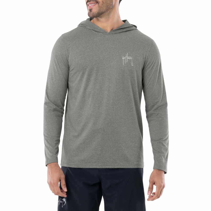 Mens Intradeco Performance Shirts & Hoodies | Men'S Ea Blue Marlin Long Sleeve Performance Hoodie