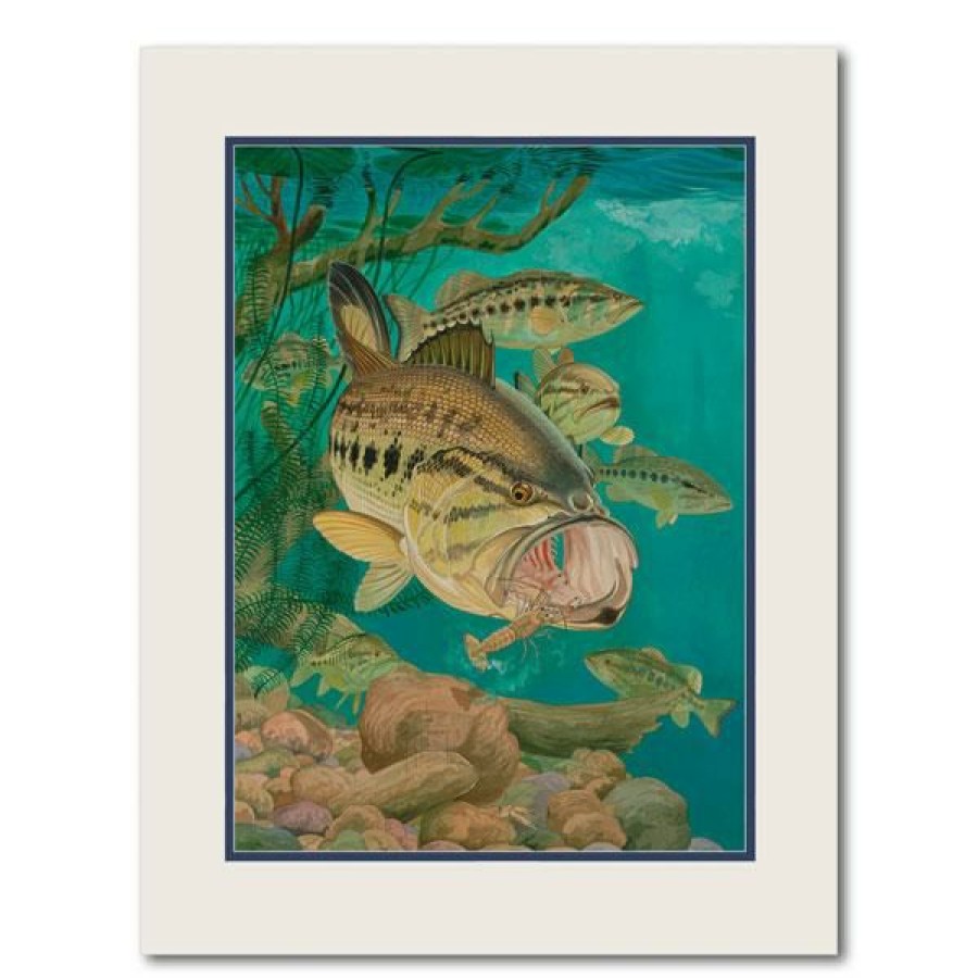 Artwork Intradeco | Largemouth Bass With Crawfish 14X11 Mini Uf