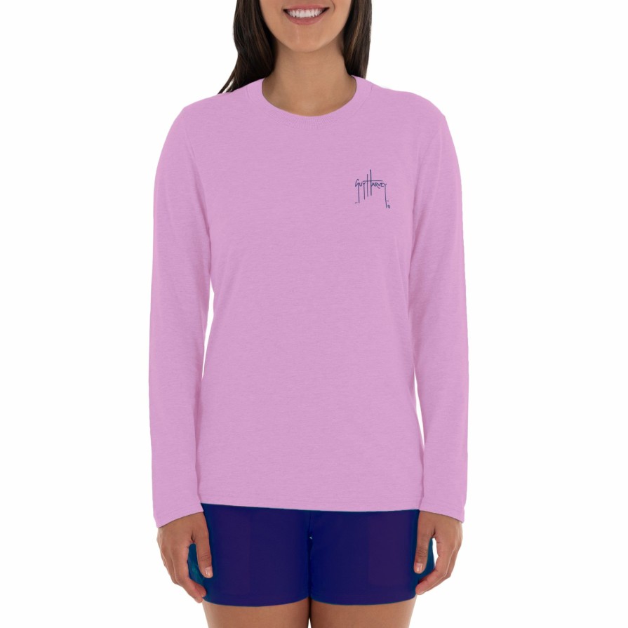 Womens Intradeco T-Shirts & Tank Tops | Ladies Hawksbill Long Sleeve Crew Neck T-Shirt