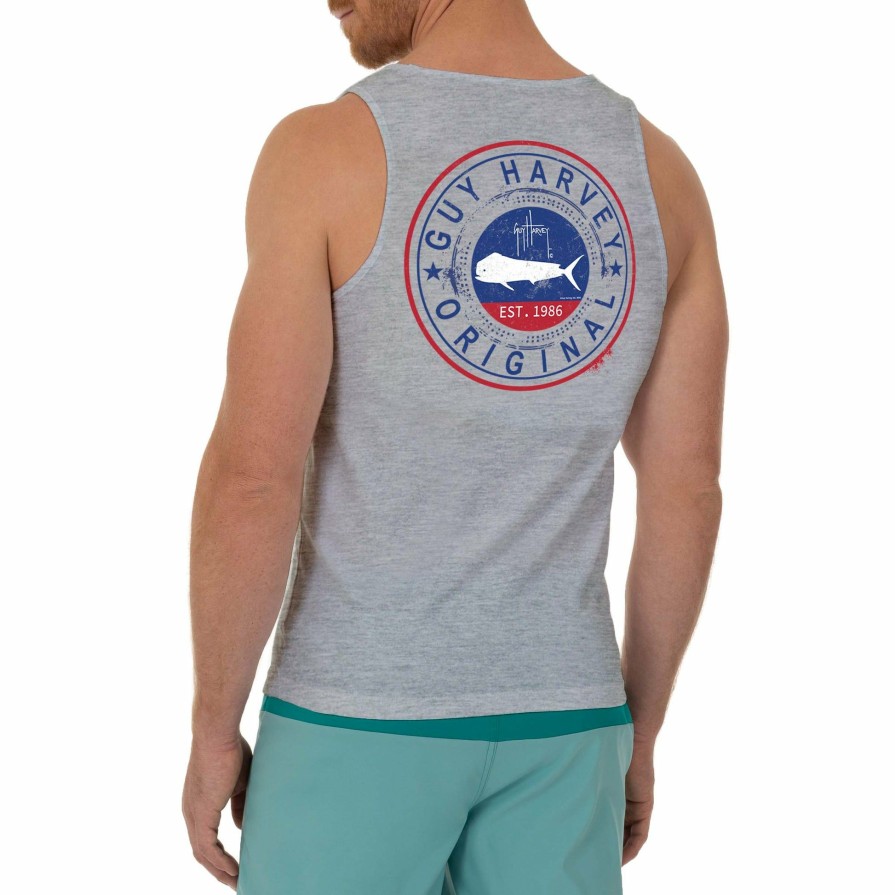 Mens Intradeco T-Shirts & Tank Tops | Men'S Mahi Circle Grey Tank Top