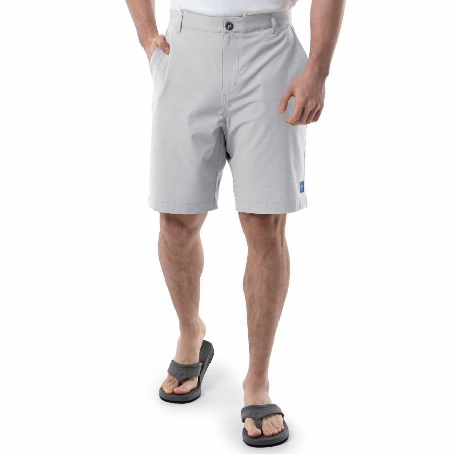 Mens Intradeco Performance Shorts | Men'S Grey Performance Hybrid Short 4-Way Stretch