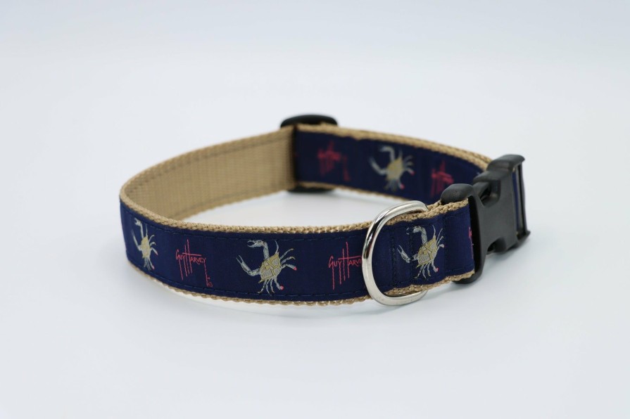 Home & Gifts Intradeco Dog Accessories | Crab On Navy Dog Collar