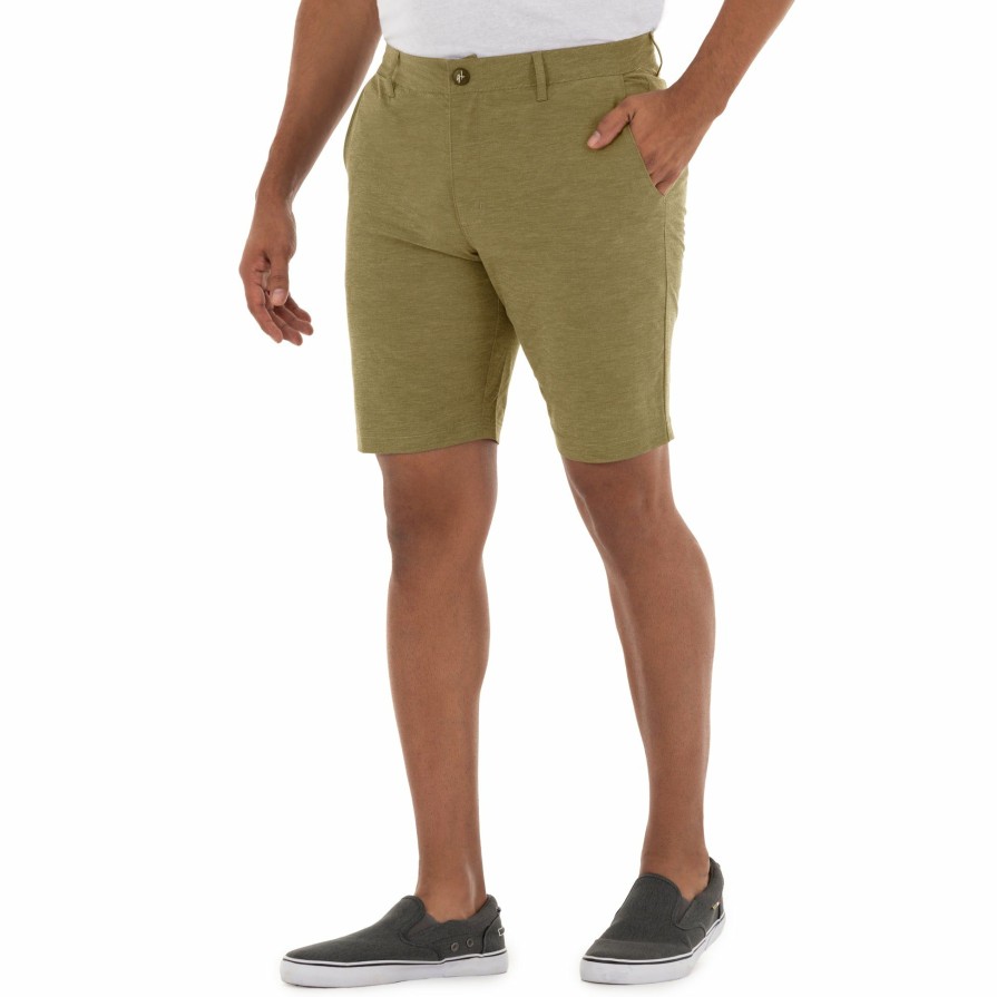 Mens Intradeco Performance Shorts | Men'S 9" Hybrid Performance Khaki Walking Short