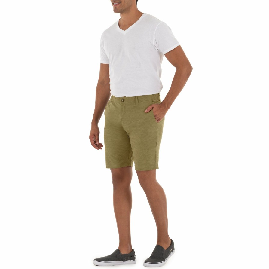 Mens Intradeco Performance Shorts | Men'S 9" Hybrid Performance Khaki Walking Short