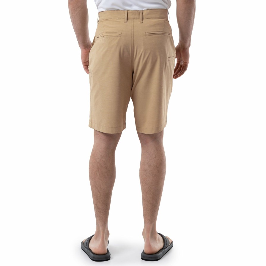 Mens Intradeco Performance Shorts | Men'S Khaki Performance Hybrid Short 4-Way Stretch