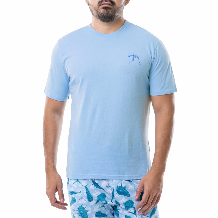 Mens Intradeco Sleepwear | Men'S Offshore Hawaiian Knit Sleep Pant + T-Shirt Bundle