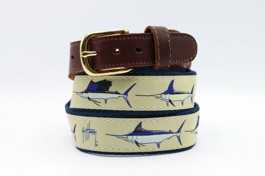 Mens Intradeco Belts & Keychains | Men'S Grand Slam Leather Tab Belt