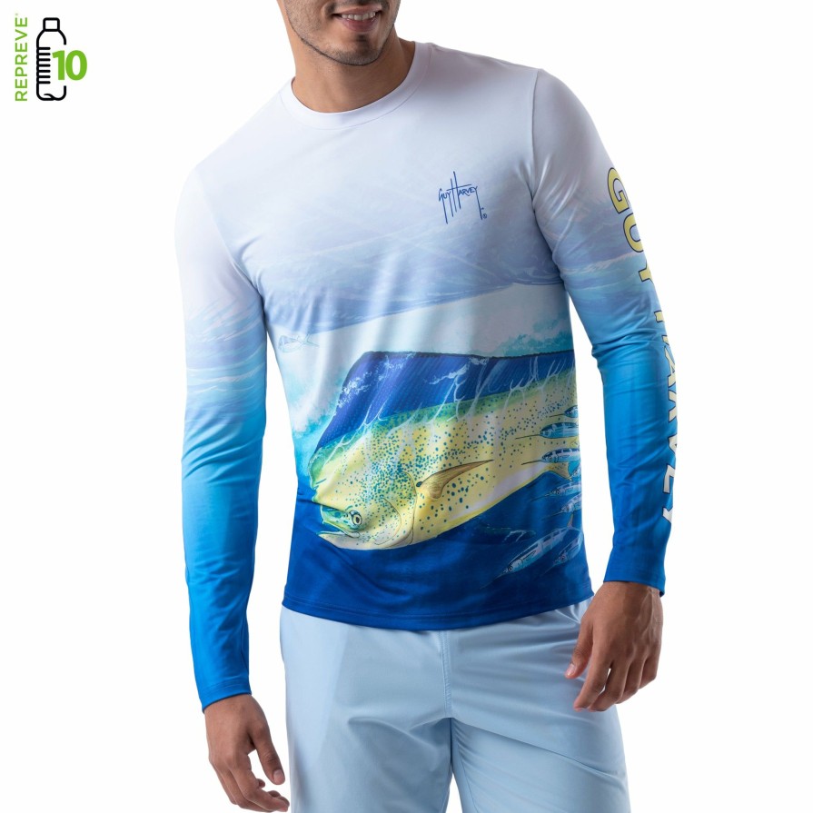 Mens Intradeco Performance Shirts & Hoodies | Men'S Mahi Mahi Long Sleeve Sun Protection Shirt