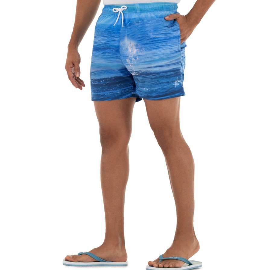 Mens Intradeco Swim Trunks | Men'S Fish On The Side 5" Volley Swim Trunk