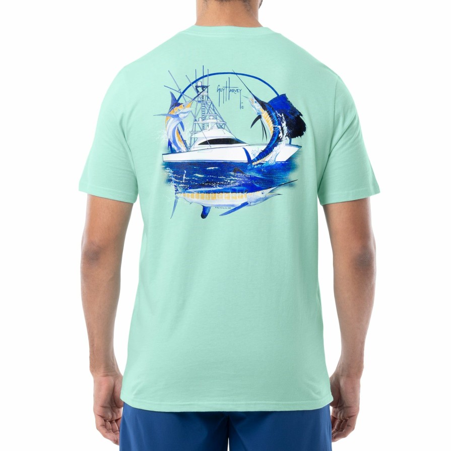 Mens Intradeco T-Shirts & Tank Tops | Men'S Marlin And Sails Short Sleeve T-Shirt