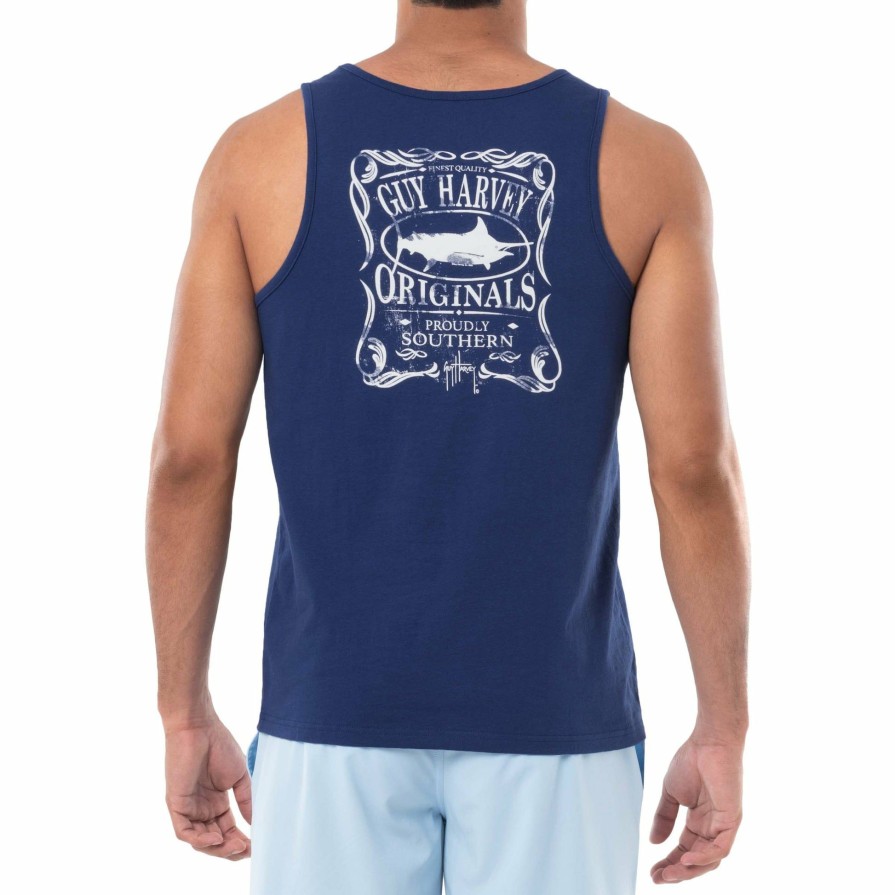 Mens Intradeco T-Shirts & Tank Tops | Men'S Proudly Southern Navy Tank Top