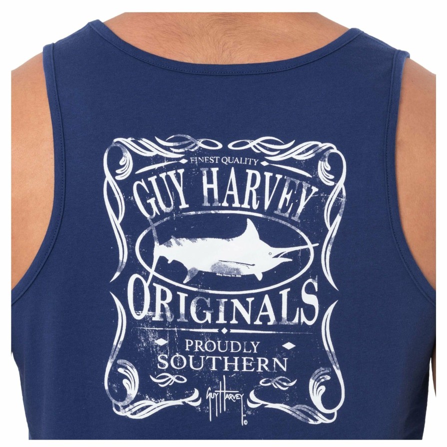 Mens Intradeco T-Shirts & Tank Tops | Men'S Proudly Southern Navy Tank Top