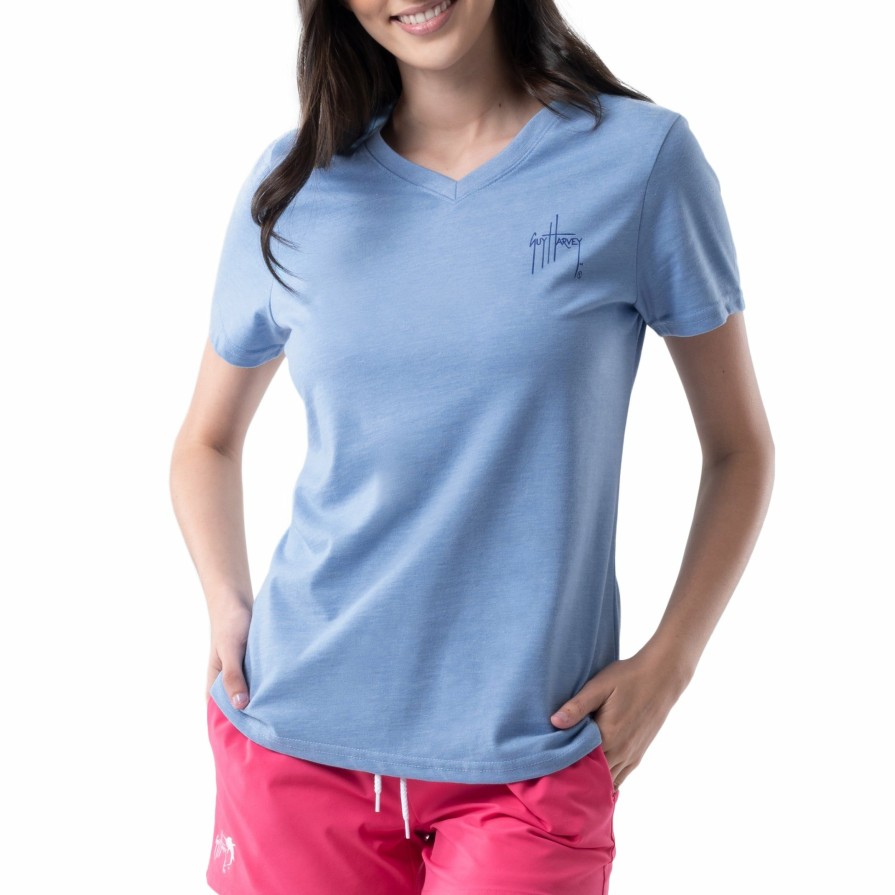 Womens Intradeco T-Shirts & Tank Tops | Ladies Paradise Short Sleeve V-Neck T-Shirt